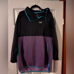 Women's Airlight Knit Asymmetrical Quarter-Zip Tunic, Colorblock - size L